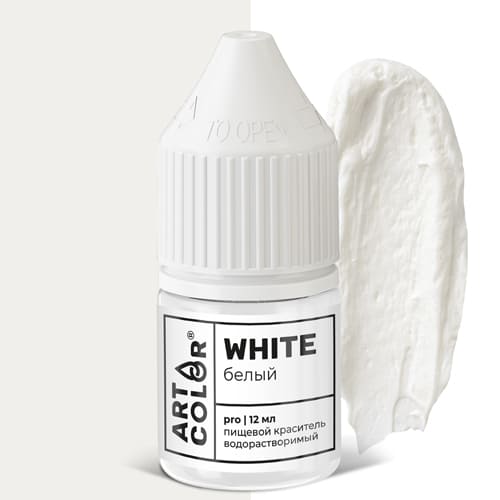 Краситель пищевой гелевый водорастворимый Art Color Pro Белый 12 мл