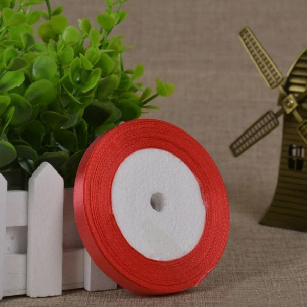 Лента атласная для декора и упаковки Коралловая 12 мм D-23 м