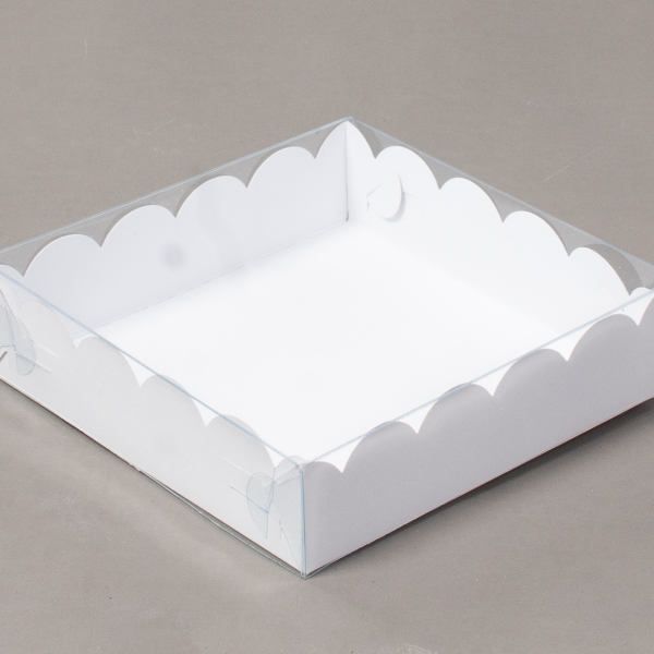 Коробка под пряники с пластиковой крышкой 12х12х3.8 см