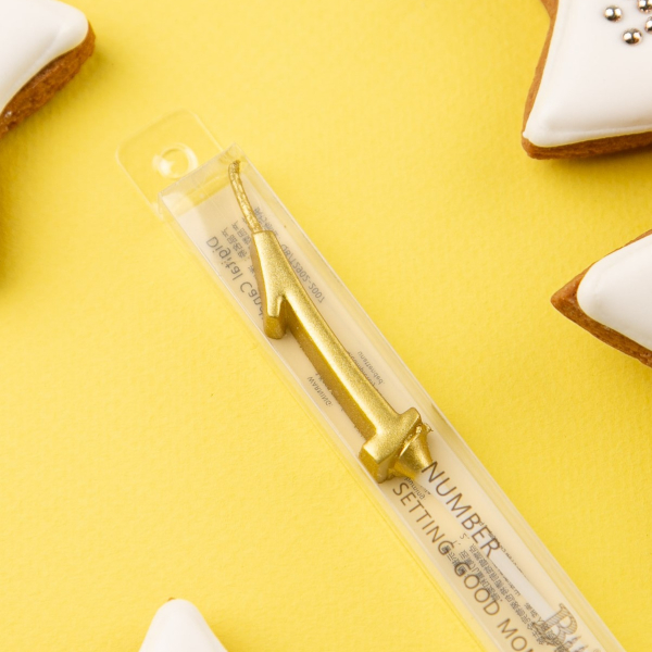 Свеча для торта мини "1" золото