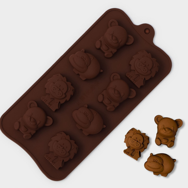 Форма силиконовая Зоопарк 8 ячеек (3.9×3.5 см)