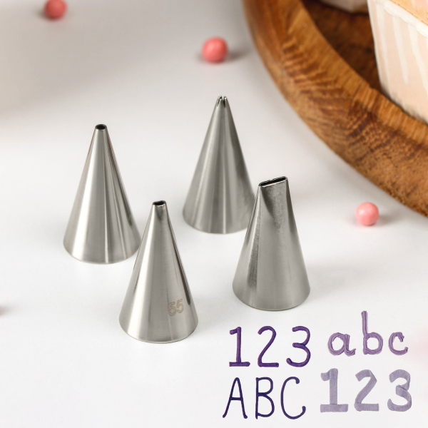 Набор насадок кондитерских «Правописание» 1.8×3.5 см 4 шт.