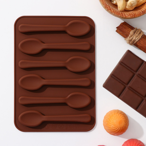Форма силиконовая для шоколада Ложки 6 шт (8.3×1.8 см)