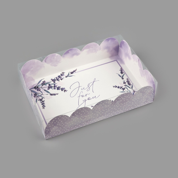 Коробка для сладостей с прозрачной крышкой "Для тебя" 20х30х8 см