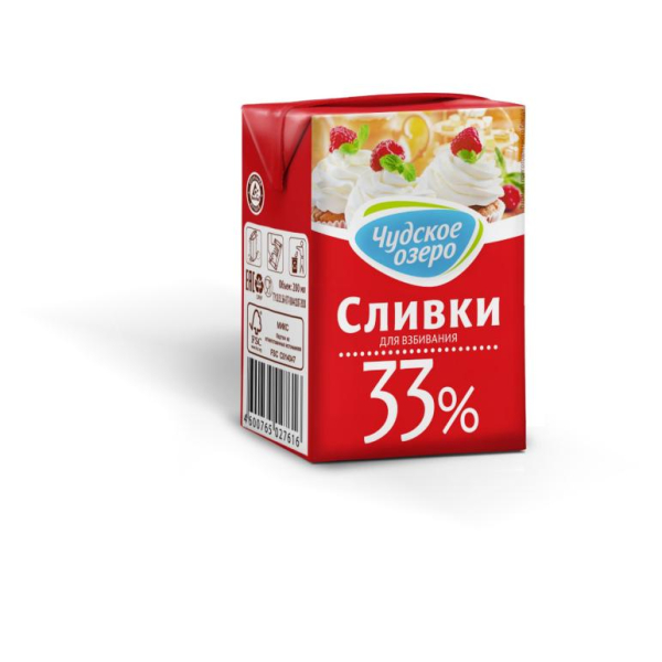 Сливки 33% Чудское озеро 200 гр