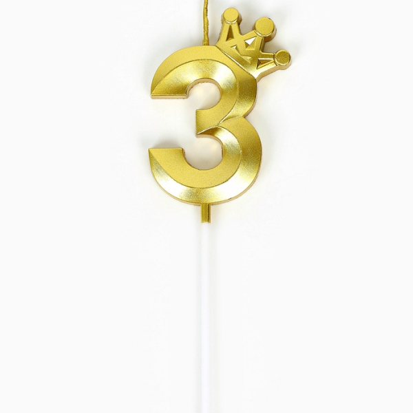 Свеча для торта «Корона» цифра 3