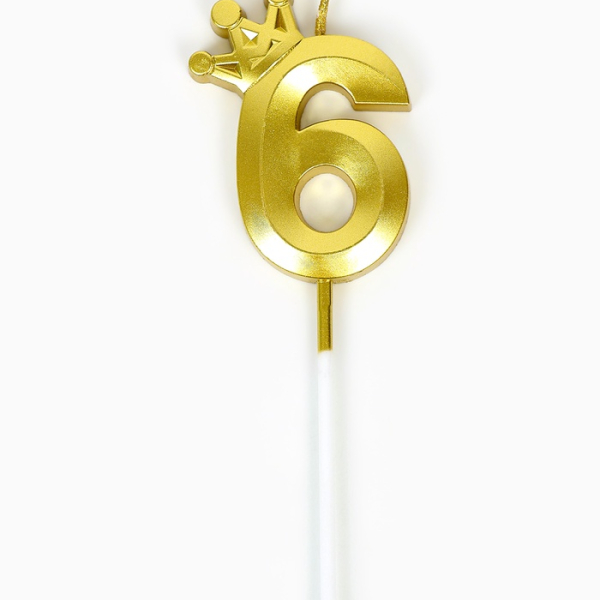 Свеча для торта «Корона» цифра 6