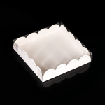 Коробка для печенья с прозрачной крышкой Белая 15 х 15 х 3 см