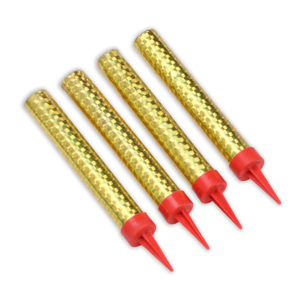 Свечи фонтаны в торт «Золото» 4 шт 12 см 40 сек