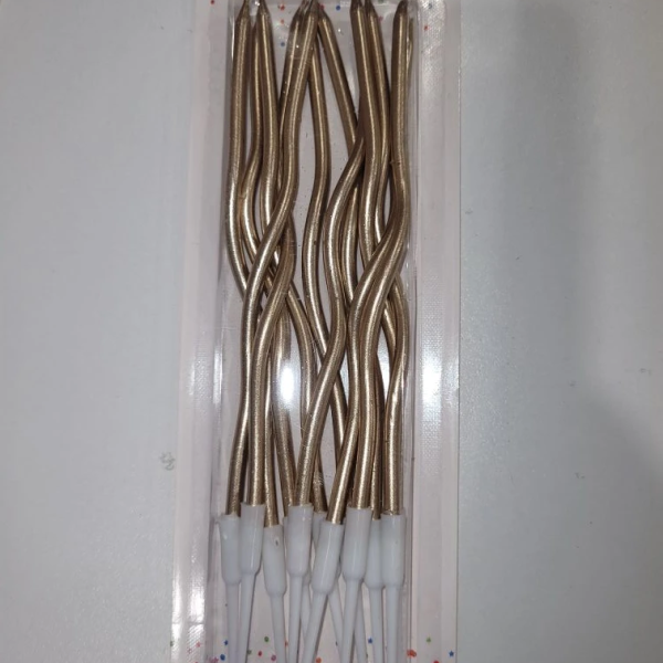 Свечи для торта Серпантин Бронза 12 шт