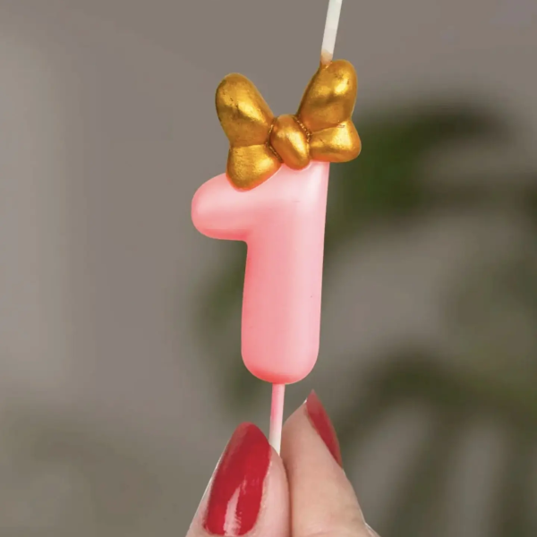 Свеча для торта Цифра 1 Маленькая Леди Розовая