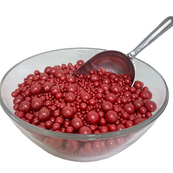 Посыпка из дутого риса Жемчуг Красный микс 50 г