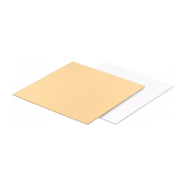 Подложка для торта Квадрат Золото/Белый 3,2 мм 30х30 см