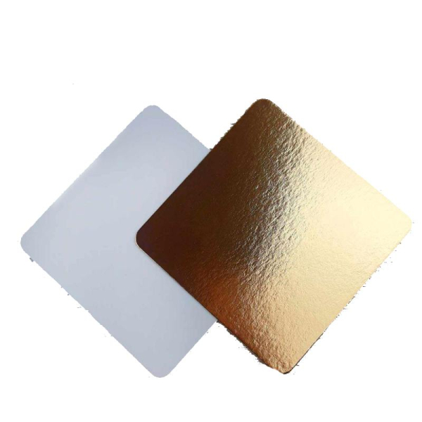 Подложка для Торта Квадрат Золото/Белый 24х24 см 3.2 мм