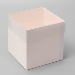 Коробка с пластиковой крышкой, Белая 12×12×12 см — изображение 2