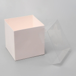 Коробка с пластиковой крышкой, Белая 12×12×12 см