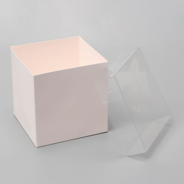 Коробка с пластиковой крышкой, Белая 12×12×12 см