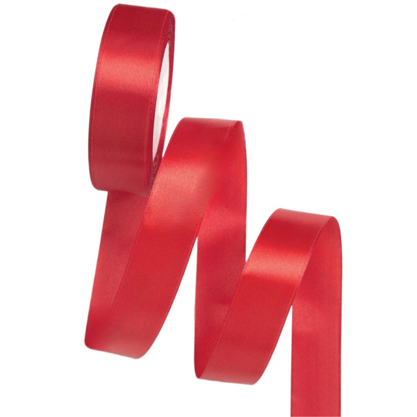 Лента для декора и упаковки Атласная Красная 15 мм 23±1 м