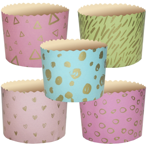 Форма бумажная для кулича 110/85 «Пастель микс» 1 шт