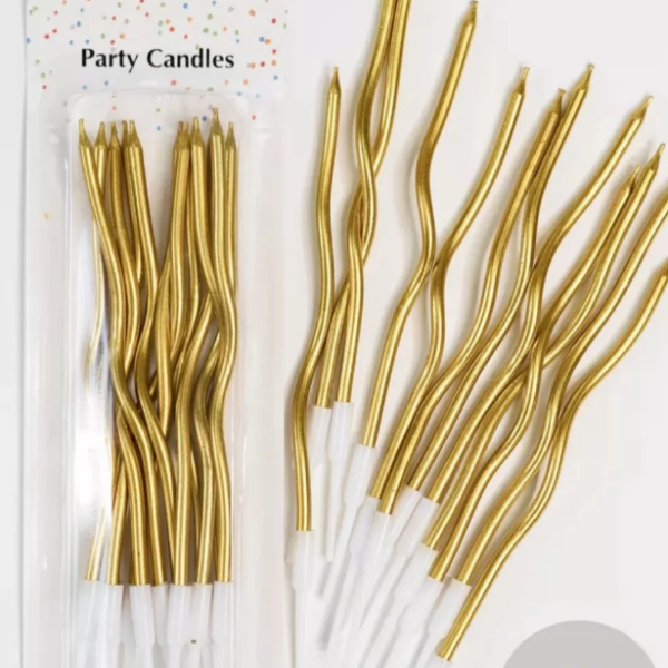 Свечи декоративные Серпантин Золото 12 шт