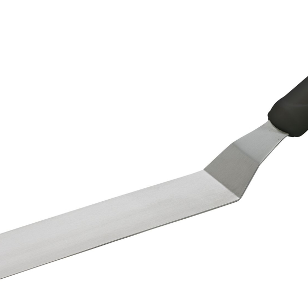 Лопатка (спатула) изогнутая с пластиковой ручкой 20 см