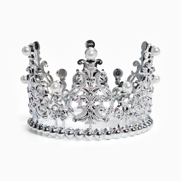 Корона для торта витая 12.5×7 см серебряная