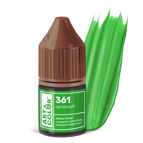 choco-зеленый_mfar-n7 Краситель пищевой гелевый жирорастворимый Art Color Choco 361 Зелёный 12 мл — изображение 1
