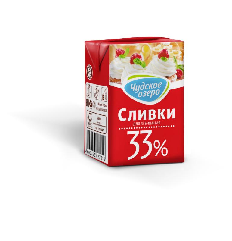19b6f410-e5c3-11e9-8361-00155d001848_642e0b2f-7ac7-11ea-80c4-002590199189 Сливки 33% Чудское озеро 200 гр — изображение 1