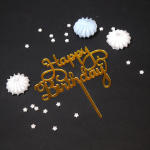 Топпер декоративный акриловый "Happy Birthday" Золотой